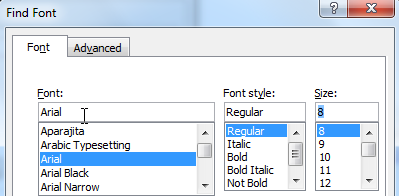 Finding fonts